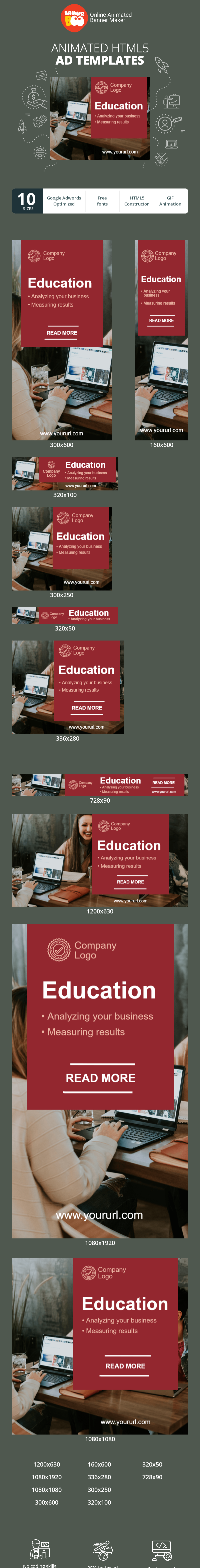 Шаблон рекламного банера — Education — Analyzing your business
