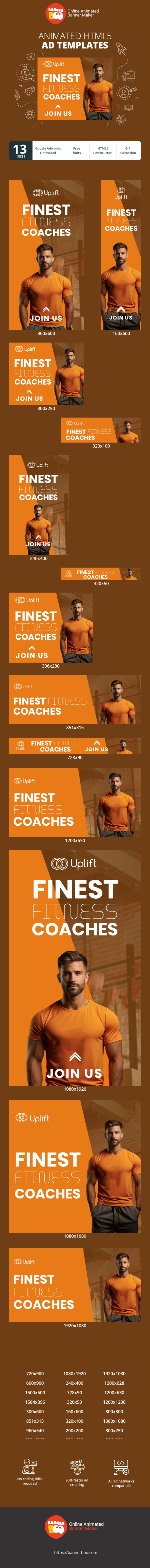 Шаблон рекламного банера — Finest Fitness Coaches — Sport