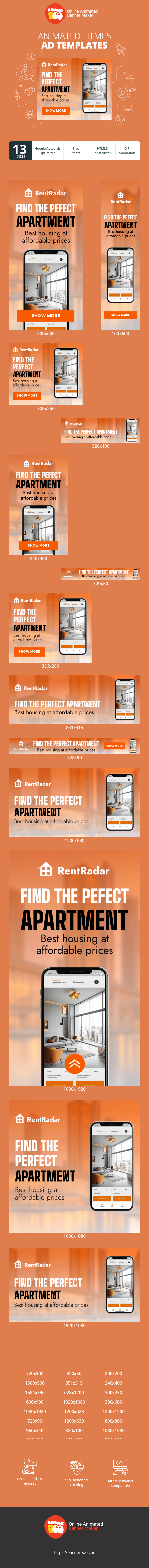 Szablon reklamy banerowej — Find The Perfect Apartment — Best Housing At Affordable Prices