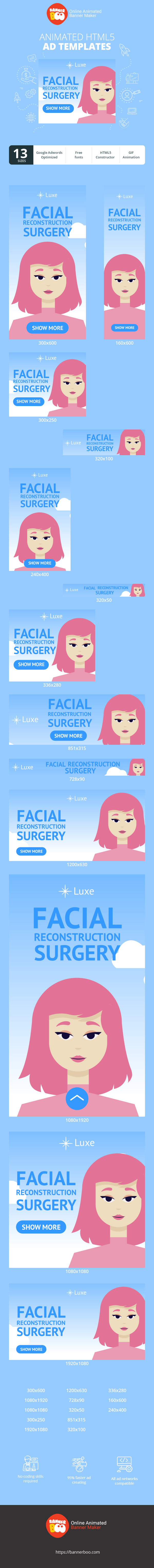 Szablon reklamy banerowej — Facial Reconstruction Surgery — Plastic Surgeon