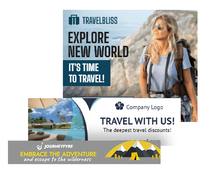 GIF templates for travel advertising banners 