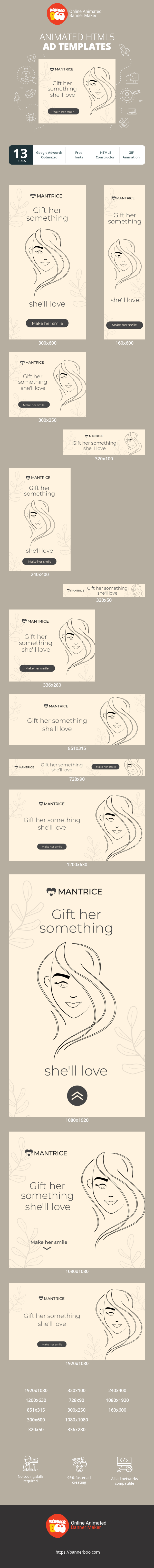 Banner ad template — Gift Her Something She'll Love — Women's Day