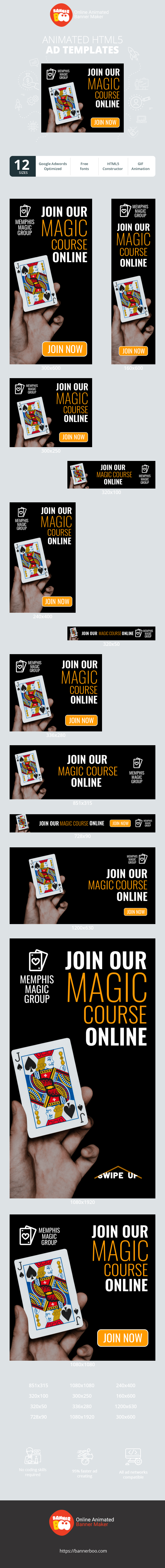 Szablon reklamy banerowej — Join Our Magic Course Online — Magic Blog