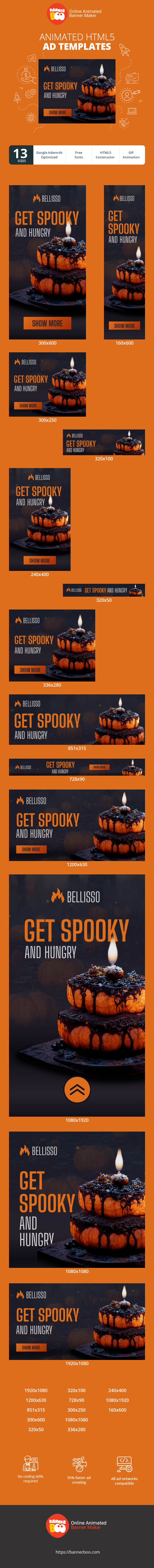 Banner ad template — Get Spooky And Hungry — Halloween