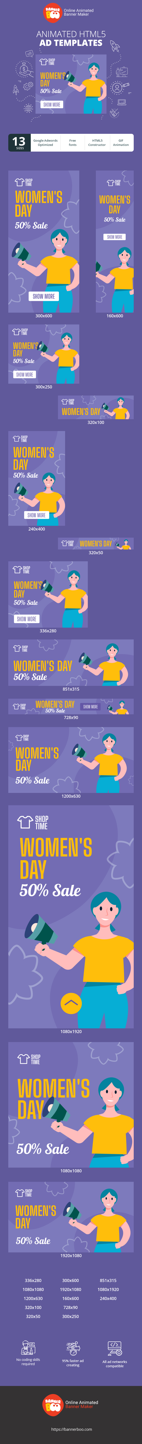 Banner ad template — International Women's Day — 8 March