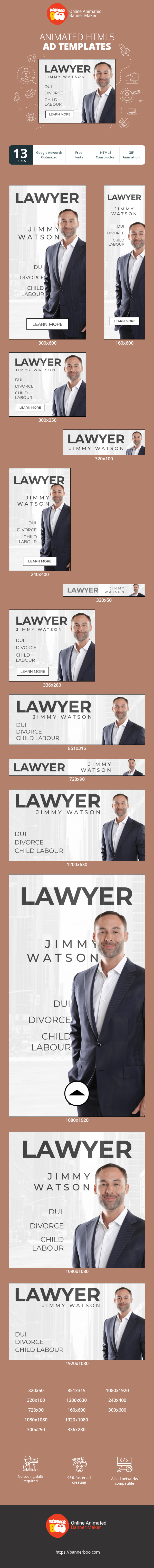 Banner ad template — Lawyer — Dui, Divorce, Child Labour