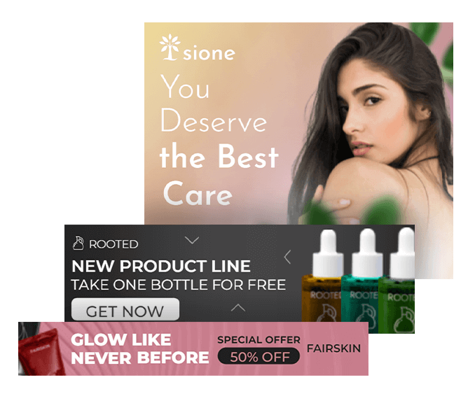 GIF templates of cosmetics advertising banners