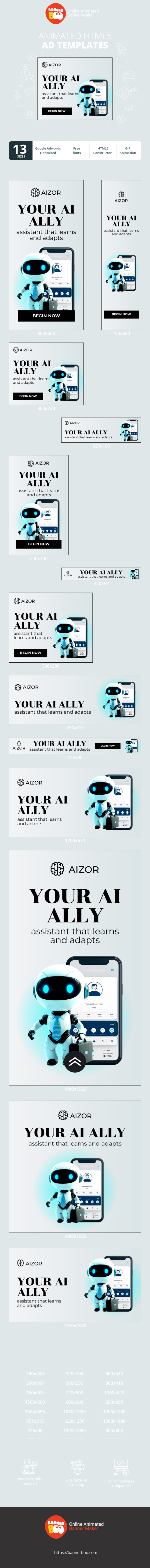 Шаблон рекламного банера — Your Ai Ally — Assistant That Learns And Adapts