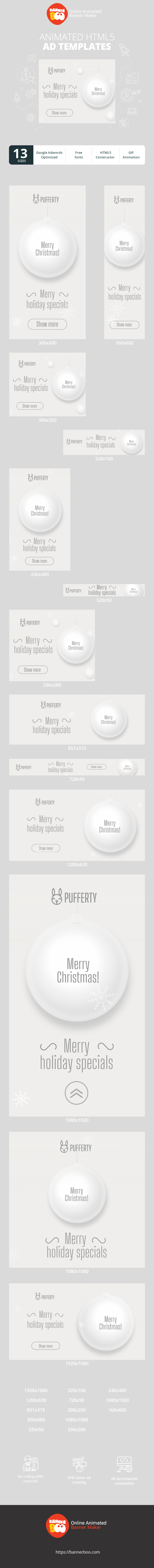 Banner ad template — Merry Christmas — Merry Holiday Specials