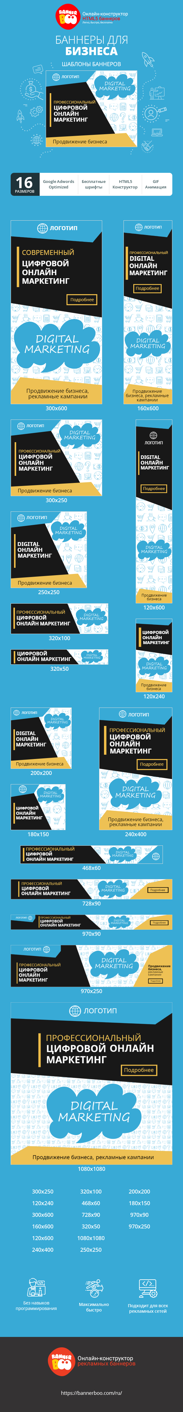 Шаблон рекламного баннера — Цифровой онлайн маркетинг