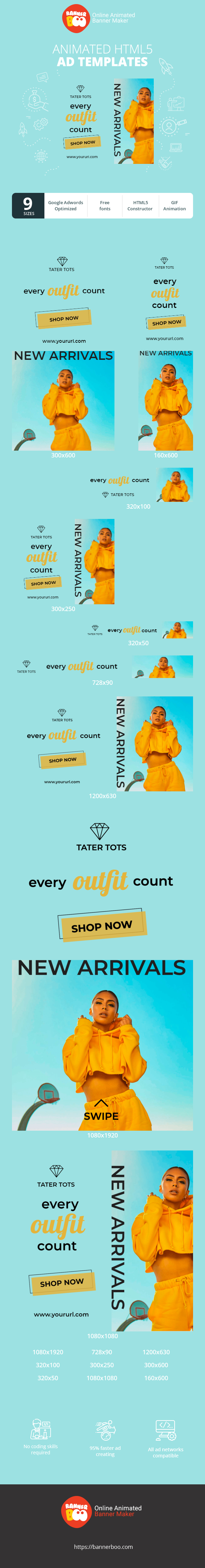 Banner ad template — Every Outfit Count — Fashion Clothes