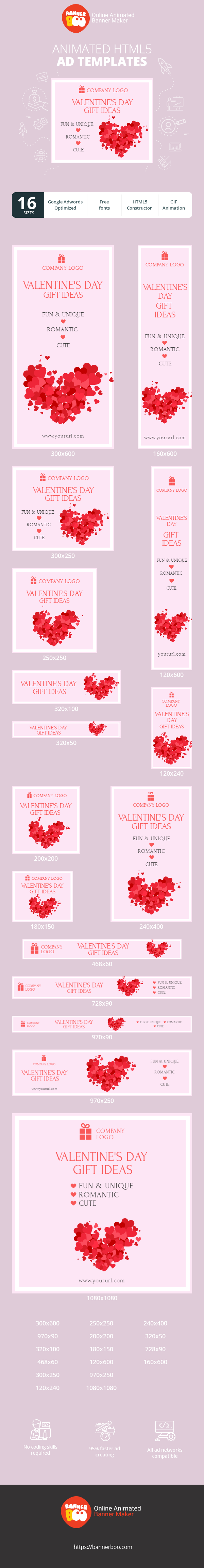 Szablon reklamy banerowej — Valentine's Day Gift Ideas
