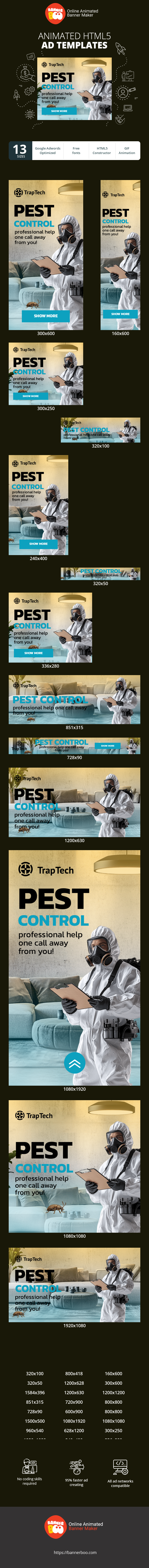 Banner ad template — Pest Control — Professional Help One Call Away From You!