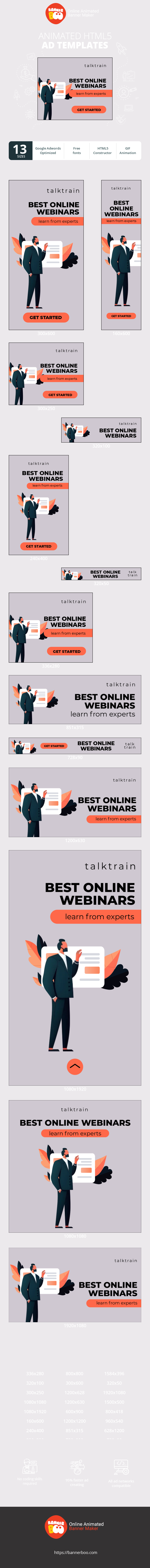 Banner ad template — Best Online Webinars — Learn From Experts