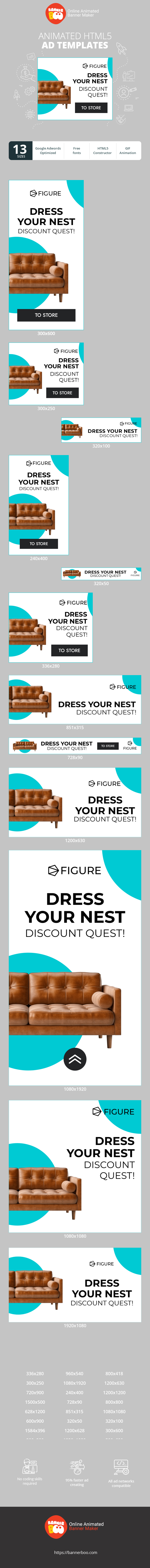 Szablon reklamy banerowej — Dress Your Nest Discount Quest! — Furniture Sale