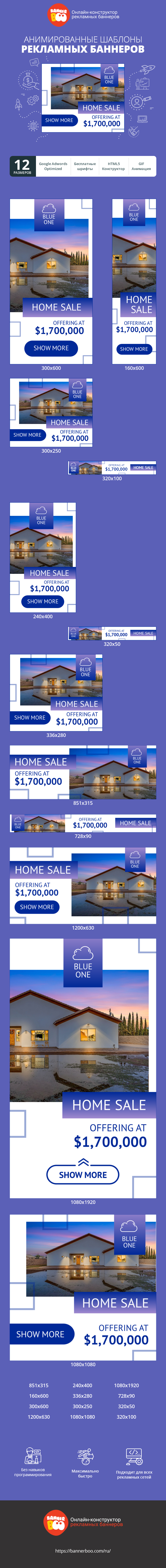 Banner ad template — Home Sale — Offering At $1700000