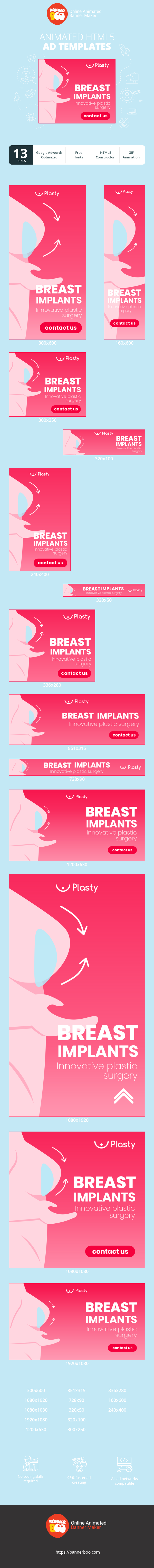 Banner ad template — New Look For You — Breast Implants Innovative Surgery