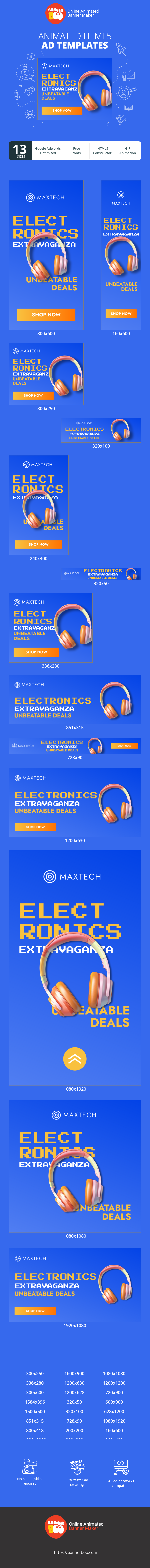 Banner ad template — Electronics Extravaganza Unbeatable Deals — Electronics Sale
