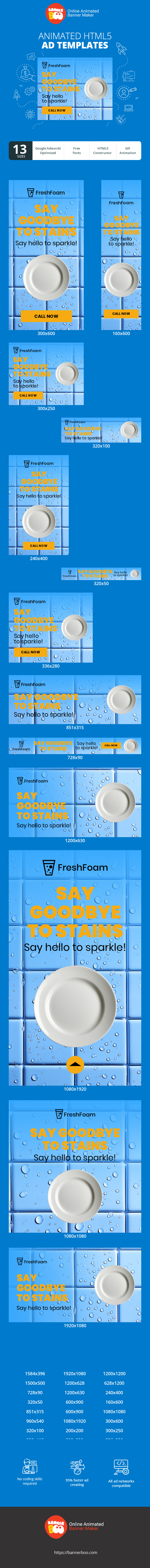 Шаблон рекламного банера — Попрощайтеся з плямами — привітайтеся з блиском!