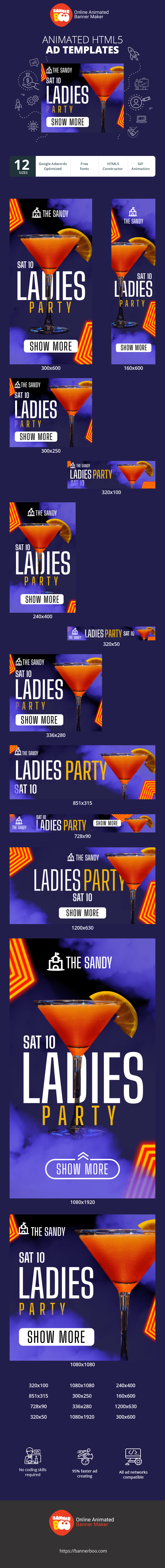 Banner ad template — Ladies Party — Sat 10
