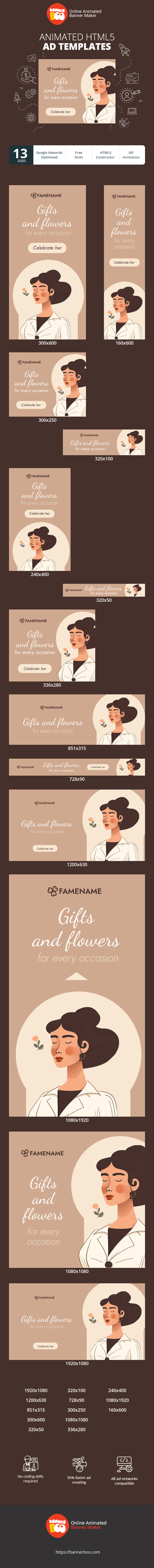 Шаблон рекламного банера — Gifts And Flowers For Every Occasion — Women's Day