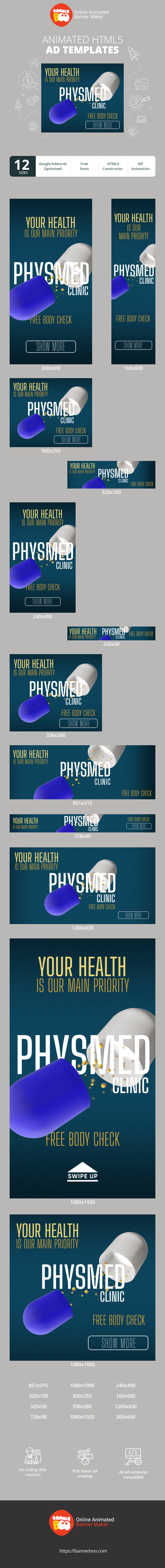 Banner ad template — Your Health Is Our Main Priority — Free Body Check