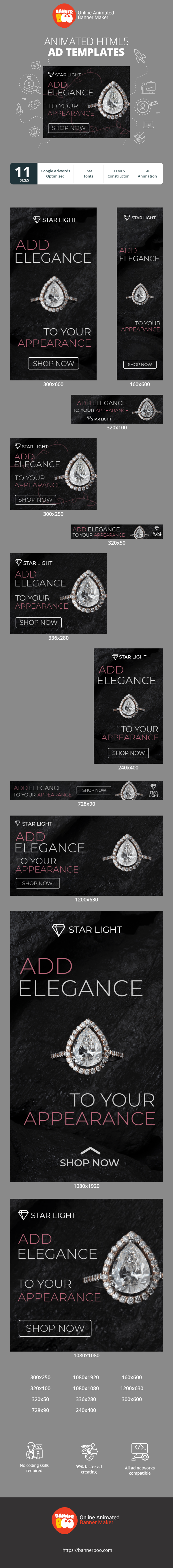 Banner ad template — Add Elegance To Your Appearance — Jewelry Store