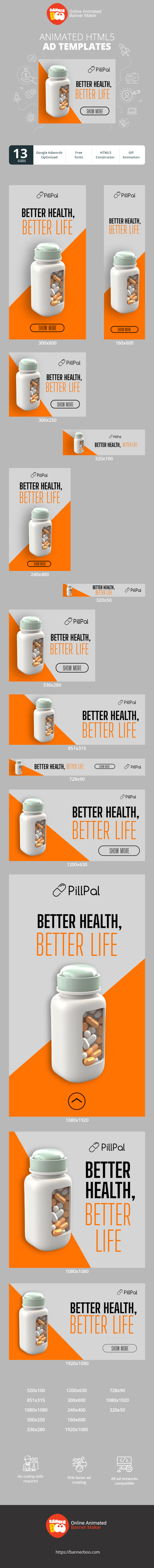 Banner ad template — Better Health, Better Life — Pharmacy