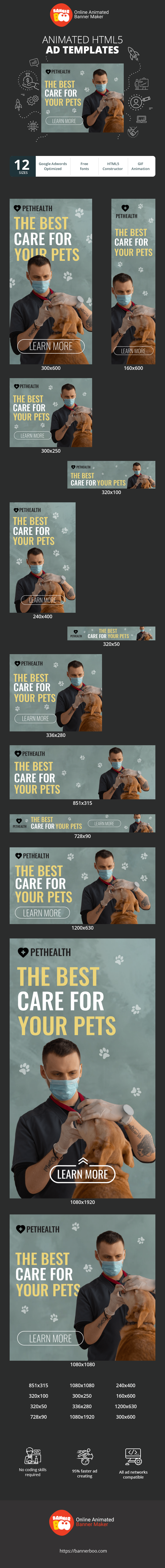 Banner ad template — The Best Care For Your Pets — Vet Clinic