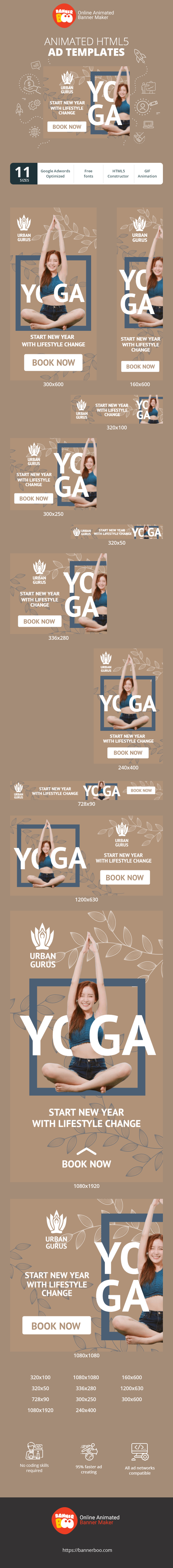 Banner ad template — Yoga — Start New Year With Lifestyle Change