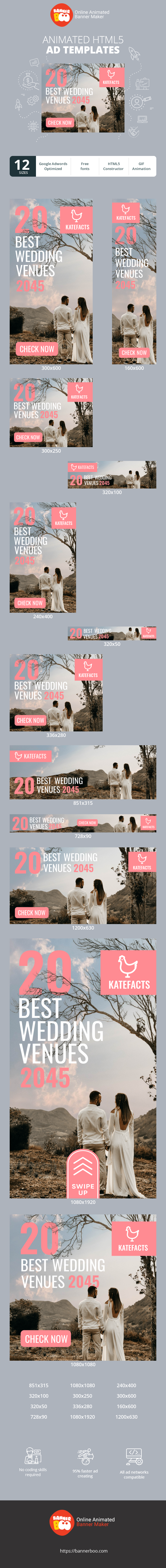 Banner ad template — 20 Best Wedding Venues 2045 — Lifestyle Blog