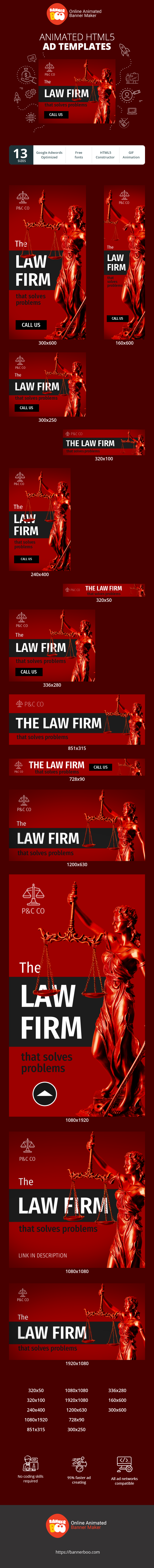 Шаблон рекламного банера — The Law Firm — That Solves Problems