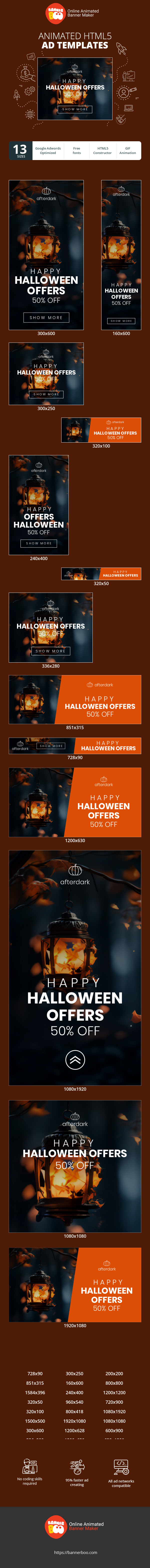 Banner ad template — Happy Halloween Offers — 50% Off