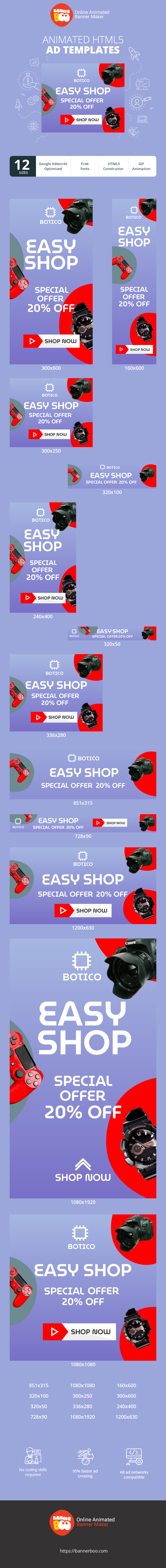 Шаблон рекламного банера — Easy Shop — Special Offer 20% Off