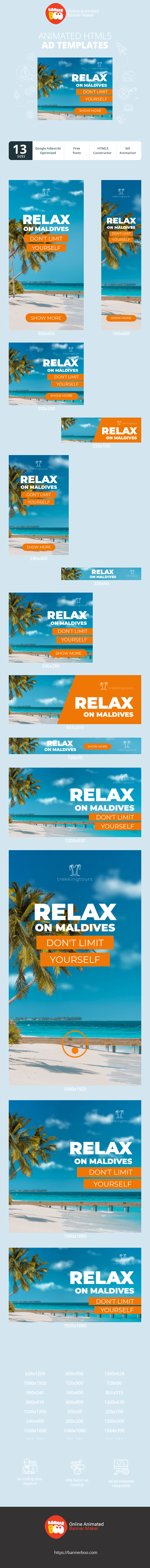 Banner ad template — Relax On Maldives — Don't Limit Yourself