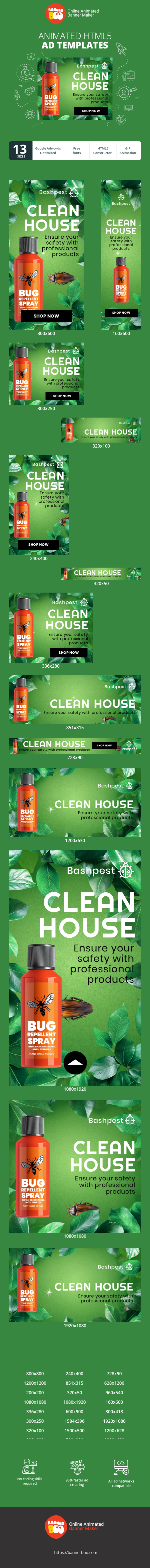 Banner ad template — Clean House — Ensure Your Safety With Professional Products
