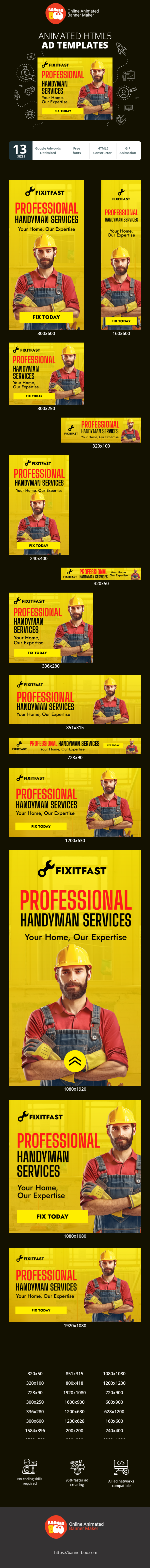 Banner ad template — Professional Handyman Services — Your Home, Our Expertise