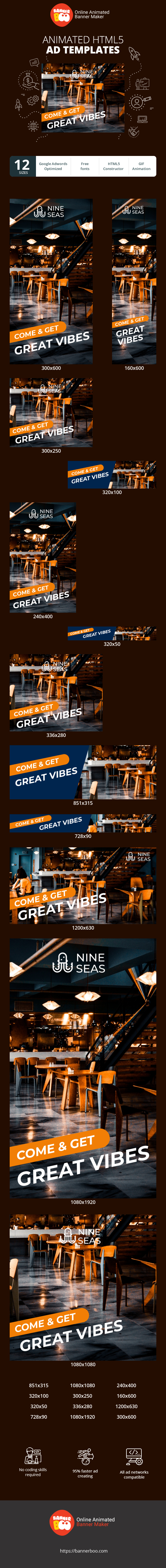 Banner ad template — Come & Get — Great Vibes Good Food