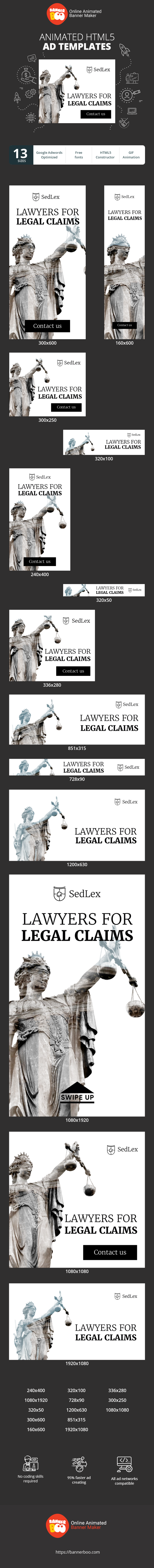Banner ad template — Lawyers — For Legal Claims