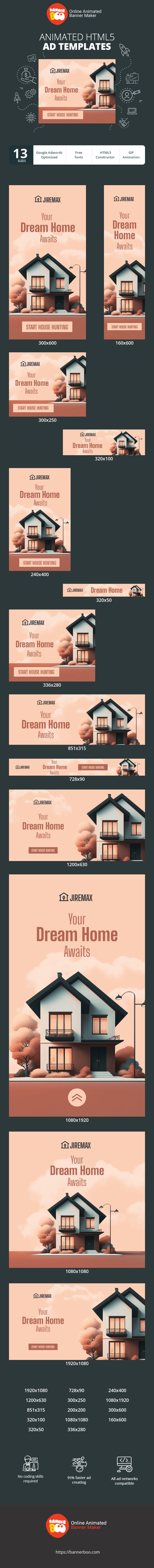 Banner ad template — Your Dream Home Awaits — Real Estate