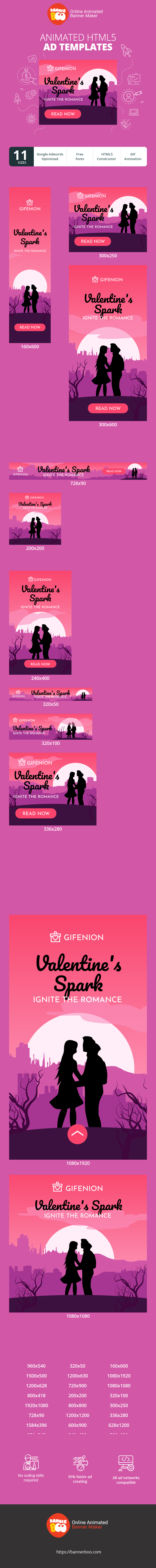Banner ad template — Valentine's Spark Ignite The Romance — Valentine's Day