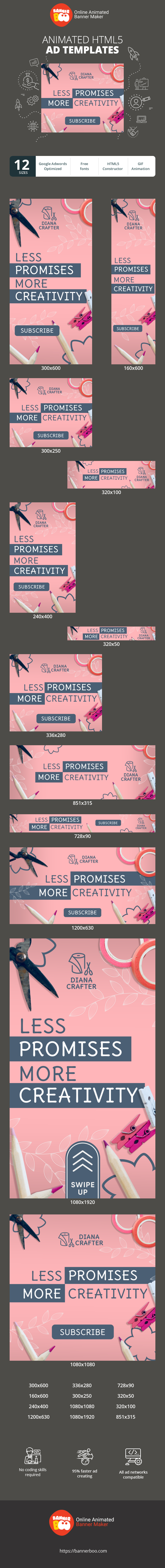 Banner ad template — Less Promises More Creativity — DIY Blog