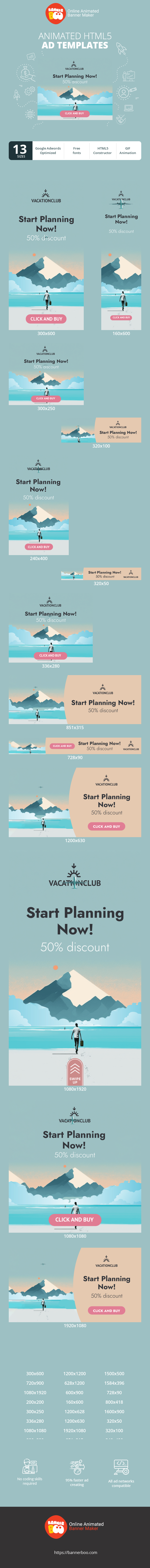Banner ad template — Your New Vacation Awaits!