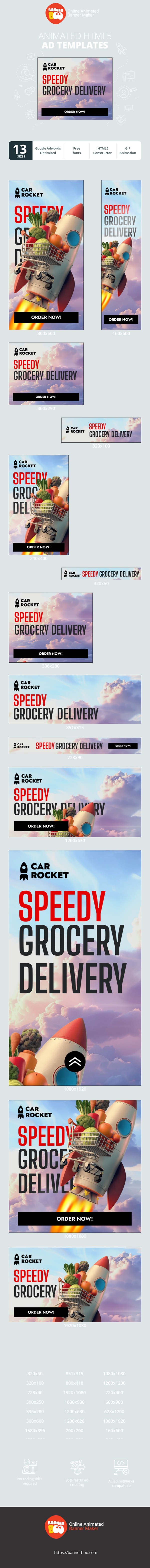 Banner ad template — Speedy Grocery Delivery — Because Time Matters!