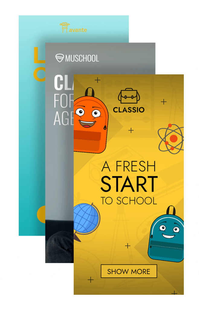 Szablony banerów HTML5 dla edukacji i szkół