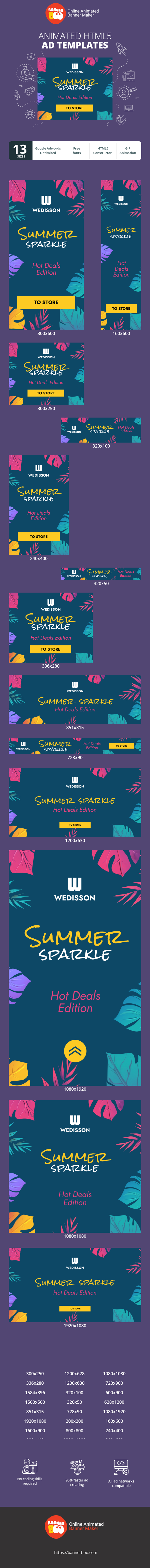 Banner ad template — Summer Sparkle Hot Deals Edition — Summer Sale