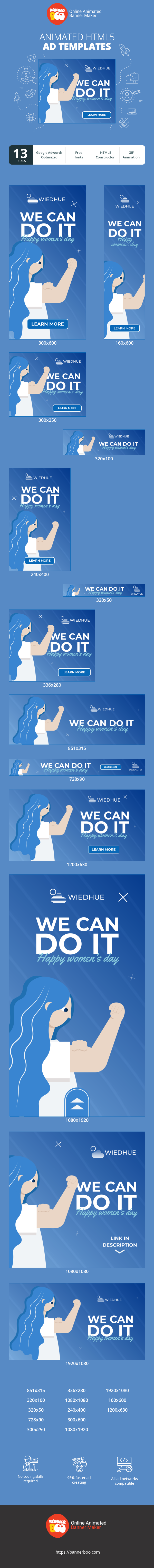Szablon reklamy banerowej — Możemy to zrobić — Szczęśliwego Dnia Kobiet