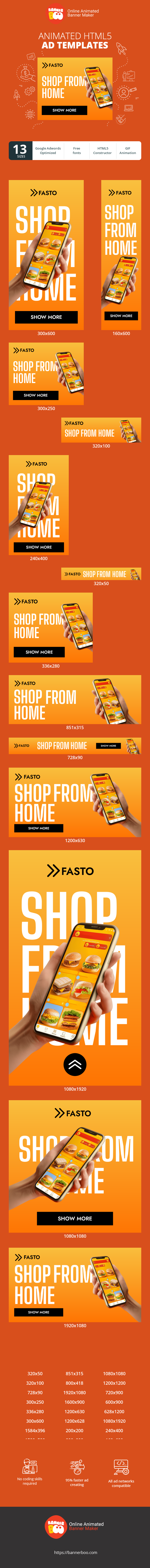 Шаблон рекламного банера — Замовляйте з дому — ми подбаємо про все інше!