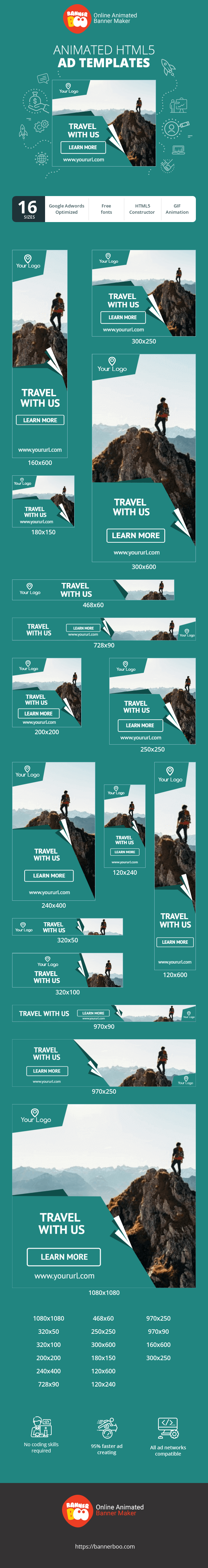 Banner ad template — Travel With Us!