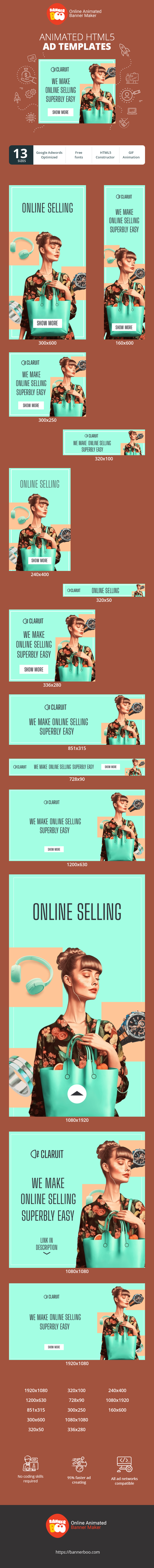 Шаблон рекламного банера — We Make Online Selling Superbly Easy — E-Commerce